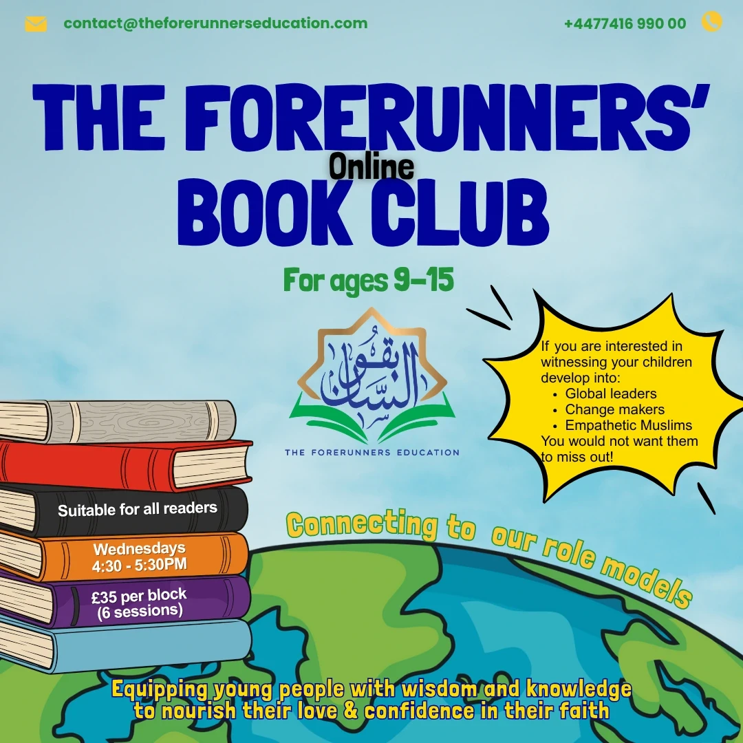 Poster for The Forerunners Children's Book Club, for ages 9 to 15, building global awareness